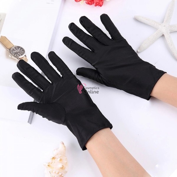 Manusi elegante din lycra simple MNS006KK Negre scurte